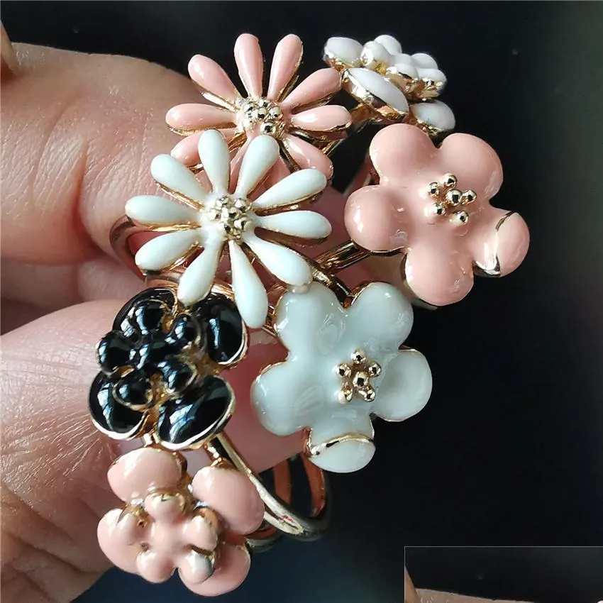 Bagues De Bande Style Rétro Floral Femmes Bague De Fiançailles Simple Mode Fête Bijoux Drop Delivery Dhgarden Dh5Hw