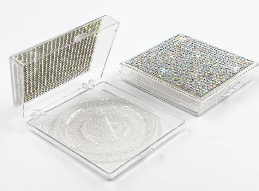 NEUE ganze quadratische Wimpernbox alse Wimpernverpackungsbox gefälschte 3D-Nerzwimpernboxen Faux-Cils-Streifen-Diamant-Magnetgehäuse leer9593022
