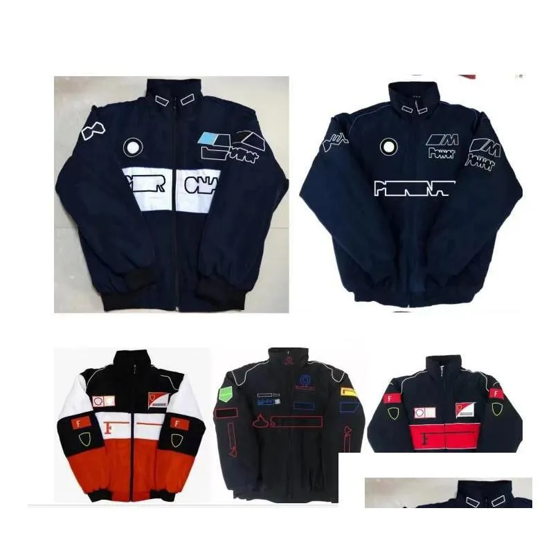 Costume de course F1 Fl avec logo brodé, veste rembourrée en coton, vente ponctuelle, livraison directe Dhbia