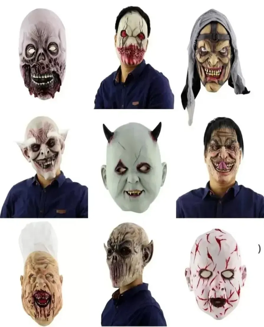 Masque de terreur d'Halloween monstre latex masque de cosplay horrible fournitures de costumes de fête d'Halloween de haute qualité 7732523