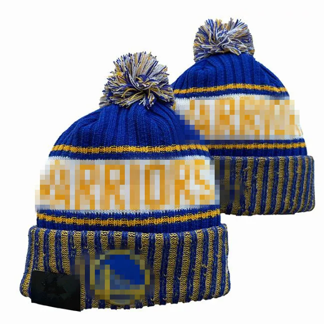 Berretti da uomo Berretti Golden States Berretti Warriors Tutte le 32 squadre Pompon con risvolto lavorato a maglia A righe Lana laterale Calda USA College Sport Cappello lavorato a maglia Berretto da hockey Per donna a7