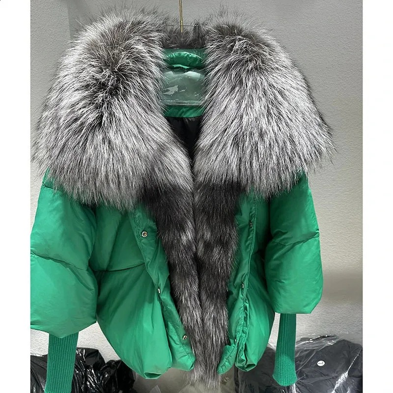 Futro dla kobiet sztuczne futro Oftbuy Winter Jacket Kobiet Naturalny prawdziwy lis futra płaszcz gruby ciepła kaczka luksusowa moda odzież wierzchnia 231109