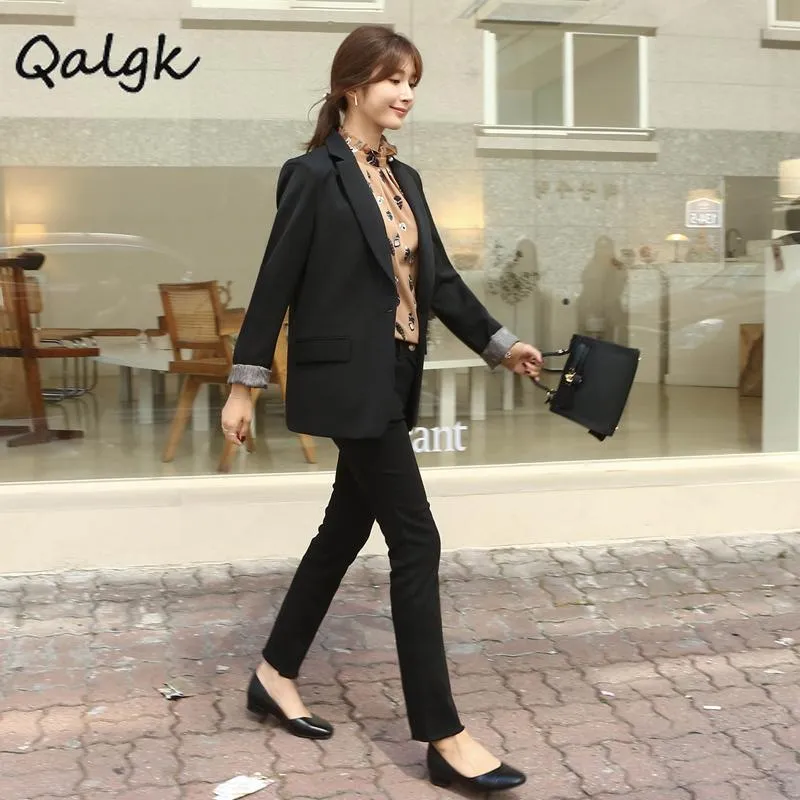 Women's Suits & Blazers Jacket Female 2023 Autumn Ol Small Suit Feet Pants Two Sets Of Temperament Fashion Solid Color Slim Overalls Clothes