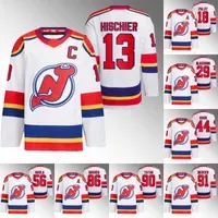 Hockey Jerseys New Jersey Nico Hischier Devils 2022-23 Reverse Retro Jersey Jack Hughes Dawson Mercer Ondrej Palat Mackenzie Blackwood Miles Wood Kevin