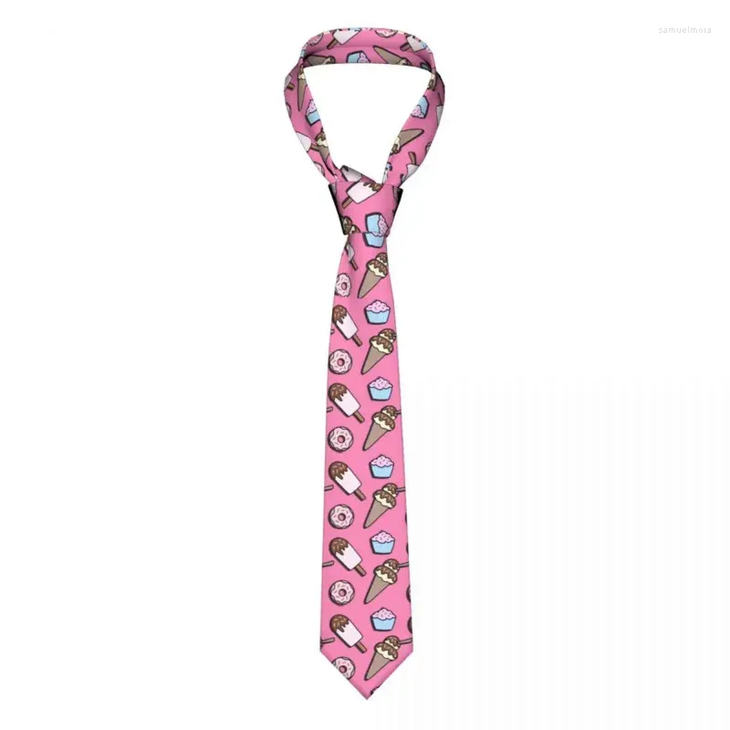 Papillon Dessert Uomo Donna Cravatte Slim Poliestere 8 Cm Classico Divertente Dessert Cravatta per abiti Accessori Gravatas Business