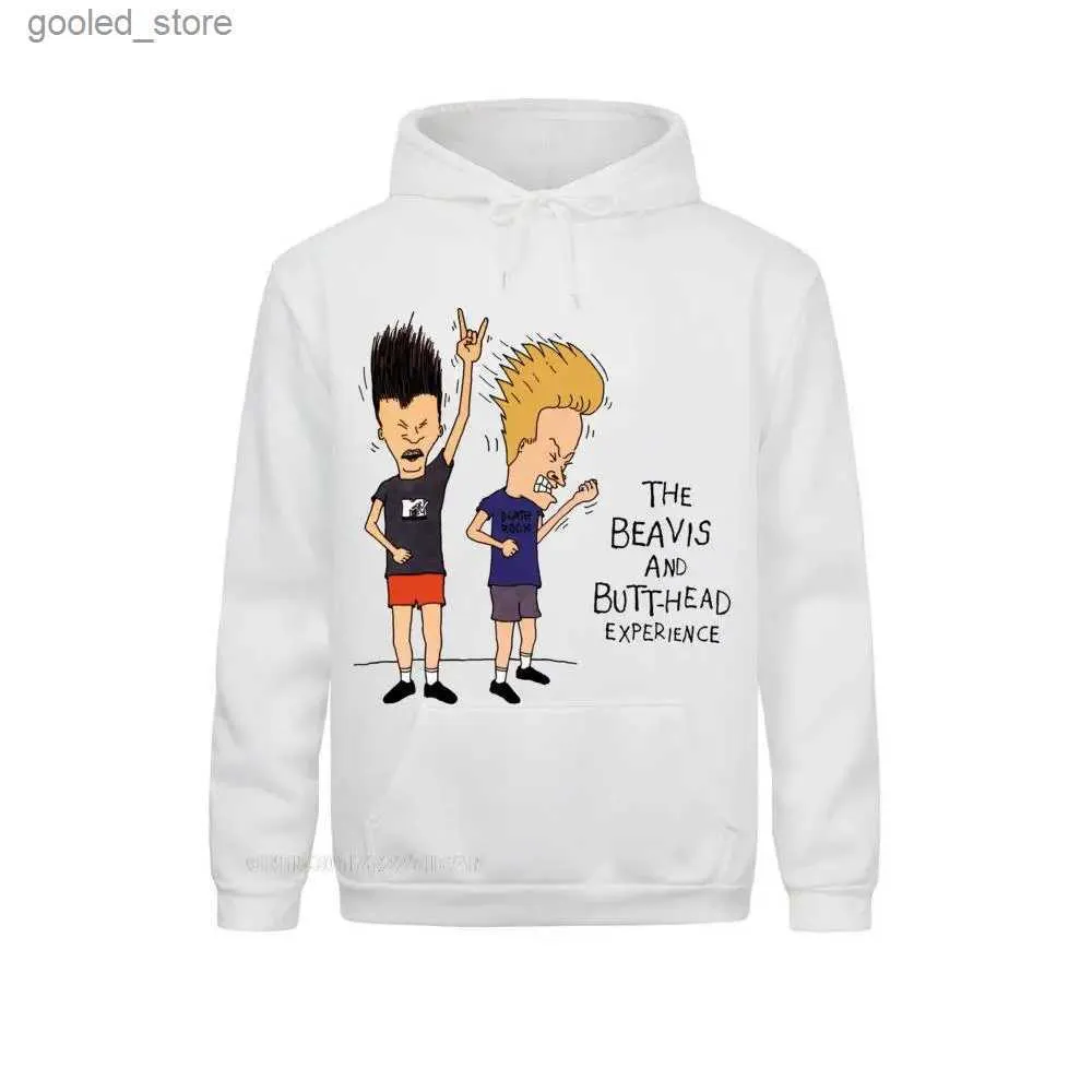 Moletom Com Capuz Masculino Moletons Homens JackeSweatshirt Rock Music Beavis e Butthead Juventude Sportswear Algodão Grande Mens Oversized Harajuku Hoodies Personalizado Q231110