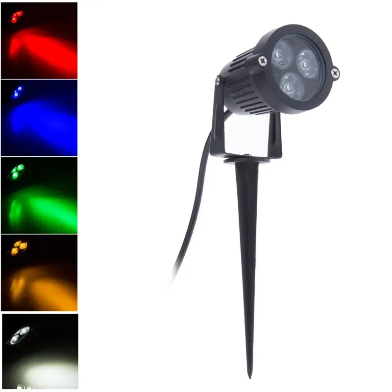 10pcs/lot 3W AC85-265V 12V LED Garden Spike light IP65 Waterproof Projector Path Landscape Spot Light Security Lawn Light LL