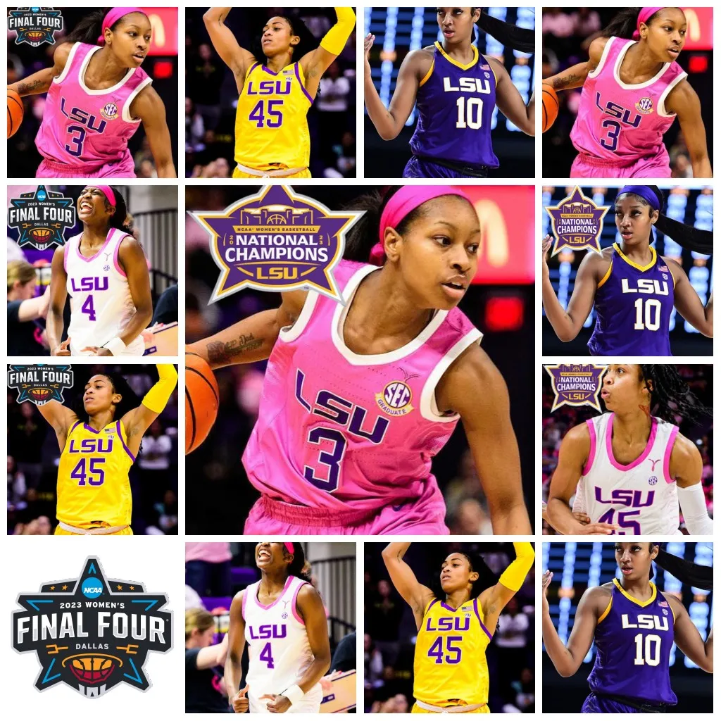2023 Women LSU Tigers Basketball Jersey Angel Reese Last Tear Poa