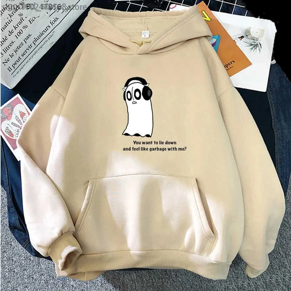 Felpe con cappuccio da uomo Felpe con cappuccio Undertale Game Felpe con cappuccio Kawaii Cartoon Napstablook Fantasma Felpa Halloween Graphic Pullover Con cappuccio Donna Felpa con cappuccio Uomo Abbigliamento Q231110