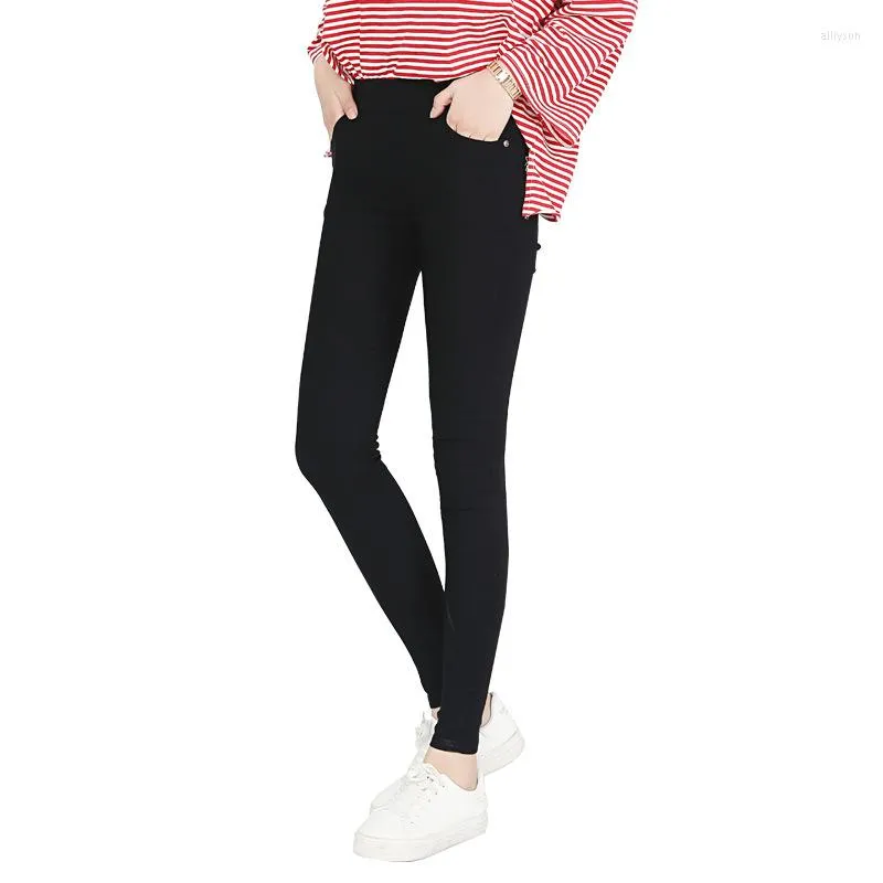 女性のジーンズ弾性鉛筆パンツ女性用ポケットリベットY2Kパンツ韓国ファッション女性服2023ズボンの女性