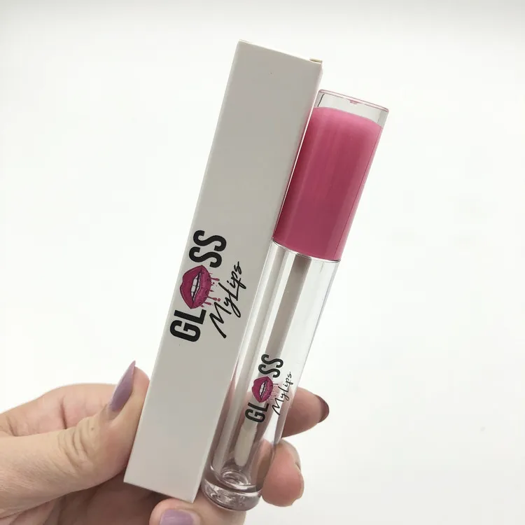 Bouteilles de brillant à lèvres rondes transparentes Tubes vides de brillant à lèvres de 6 ml avec logo personnalisé et boîtes Conteneurs d'emballage cosmétique en plastique entier270o