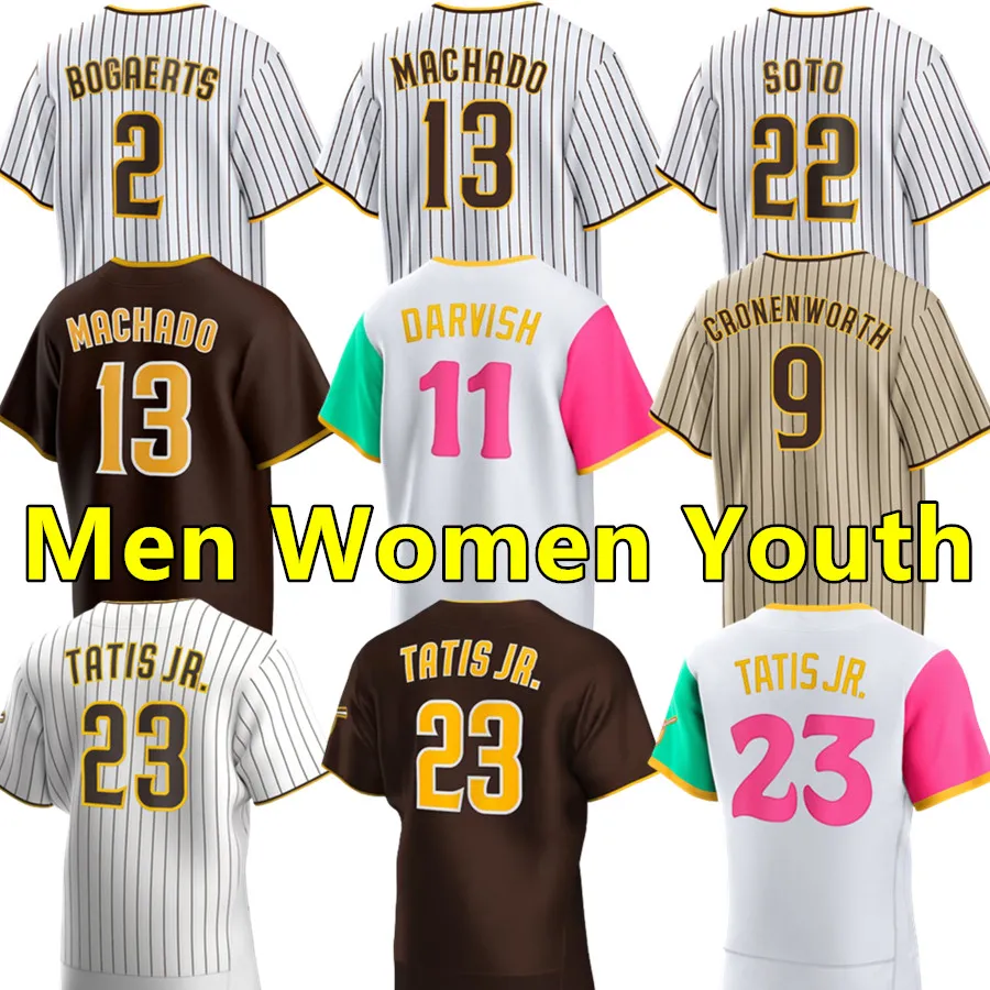 2 Xander Bogaerts Baseball Jerseys 23 Fernando Tatis Jr. Padres 13 Manny Machado 22 Juan Soto Yu Darvish Ha Seong Kim Joe Musgrove Trent Grisham Jake Cronenworth Jersey