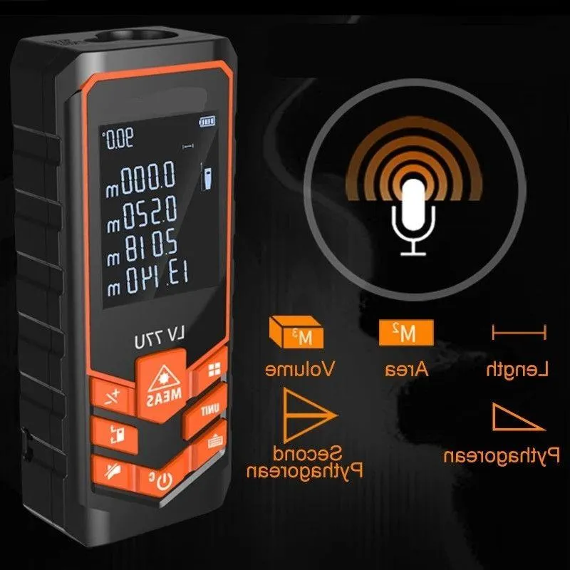 FreeShipping USB Charging 77U Handhold Trena Laser Range Finder Digital Laser Distance Meter Electrical Tape Measuring Tools 40M-120M Xcqhu
