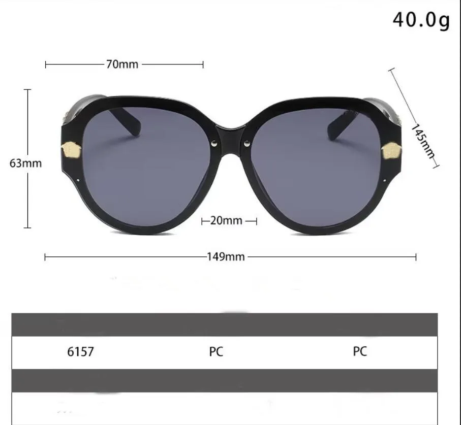 Gafas de sol diseñadas para hombres y mujeres, sombrillas para exteriores, montura de PC, elegantes gafas de sol clásicas deportivas para mujer 6157, espejos enviados gratis