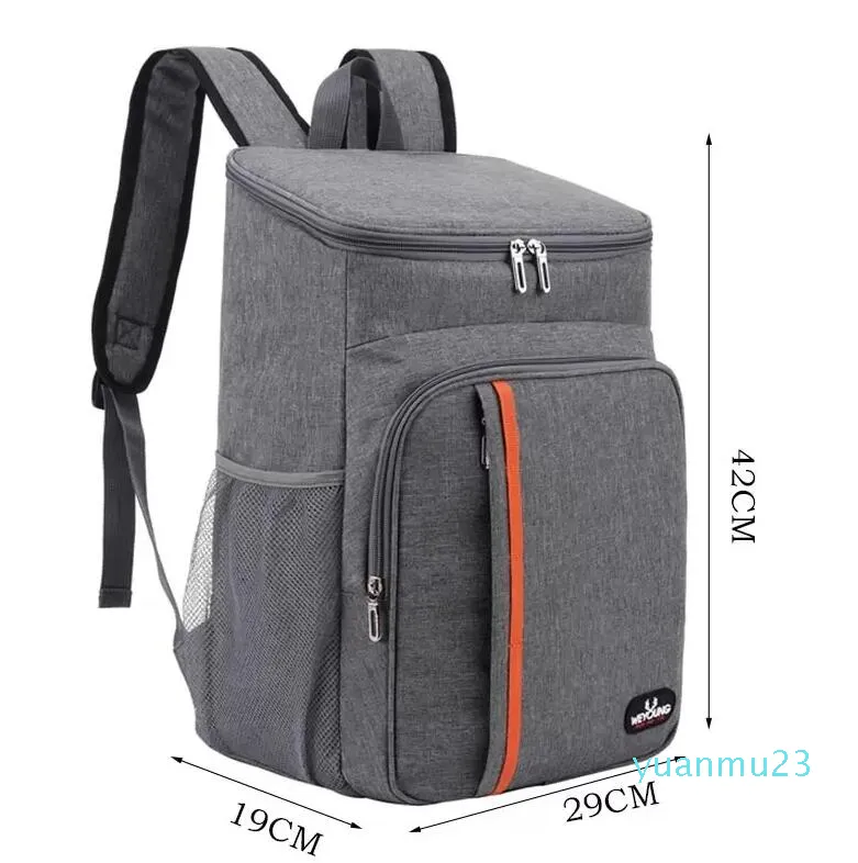 18L Glacière Sac À Dos Grande Capacité Chaud Isolé Camping 33 Déjeuner Nourriture Boisson Stockage W220311251f