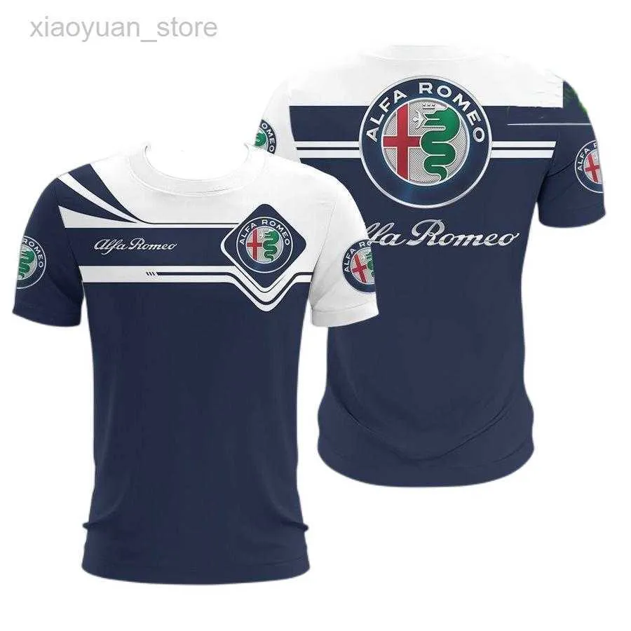 Herr-t-shirts Alfa Romeo F1-Men's Sports T-Shirt Formula One Model Comfort Outdoor T-shirt Summer 2023 M230409