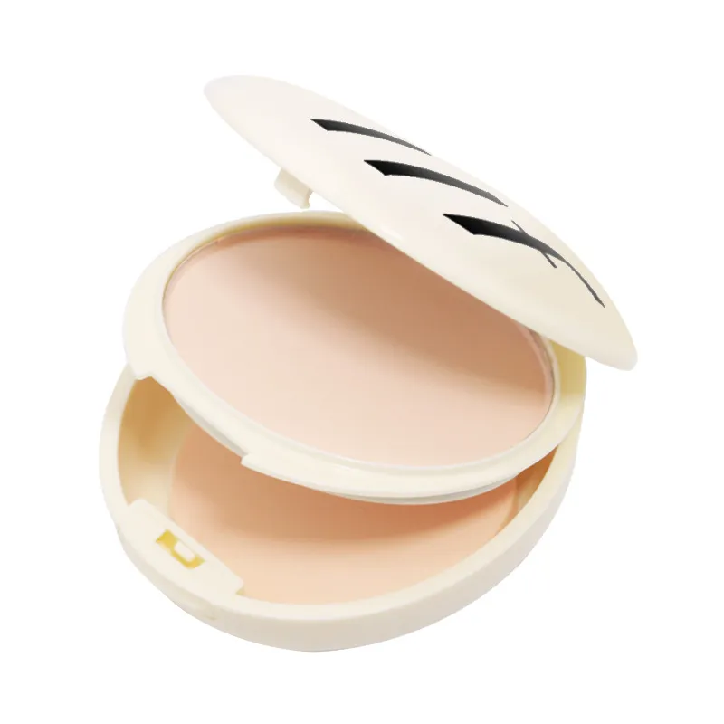 Silky Porcelain Brightening Makeup Powder Compact Soft Matte Oil Control Poriën Setting Powder met bladerdeeg en spiegel Natuurlijk waterdicht Langdurige gezichtscosmetica