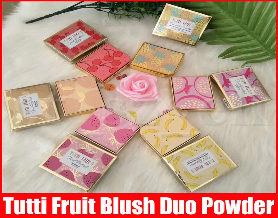 Nova maquiagem rosto tutti frutti frutas cocktail blush duo destacando bronzer sombra em pó combinado6 cores 9468625