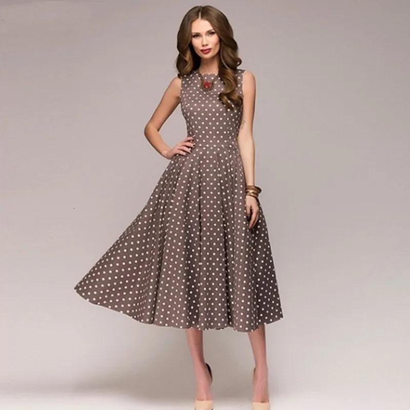 sachin and babi light blue dress Women Retro Summer Dresses 50s 60s Sleeveless V-neck Polka Dot Bow Ball  Grown Party Sundress Robe Vestidos