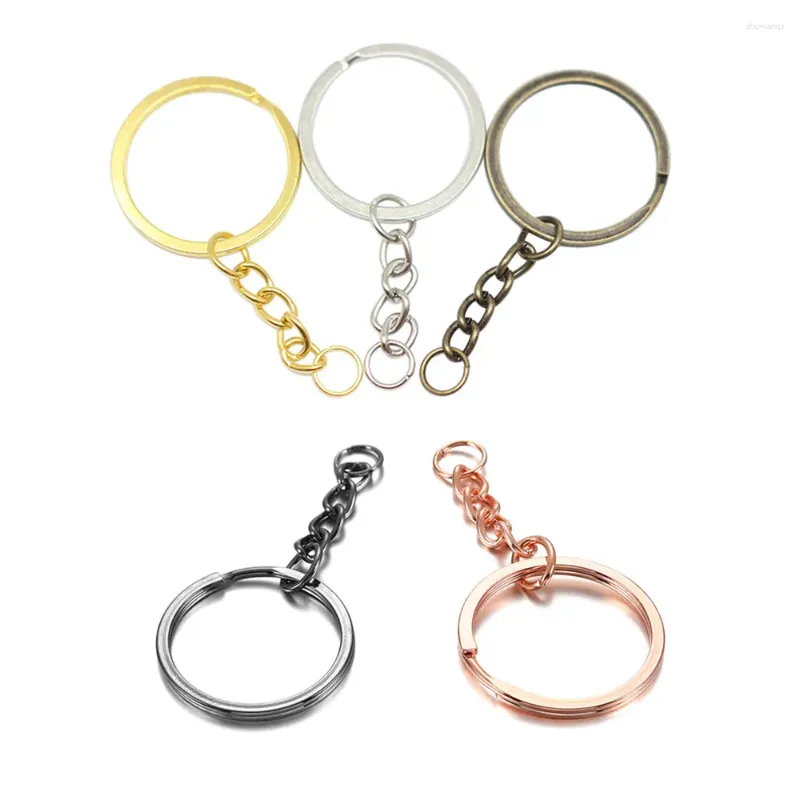 Porte-clés 10 pcs/lot porte-clés anneau porte-clés 30mm de long rond fendu pour porte-clés fabrication de bijoux bricolage pendentif fournitures