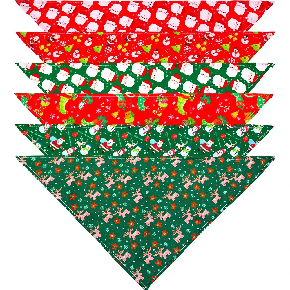 Abbigliamento per cani 60 pezzi Bandana per cani Forniture per animali domestici di Natale Poliestere Bandane per cani da compagnia Sciarpa Samll Bandana per cani e gatti Accessori per cani di Natale 231109