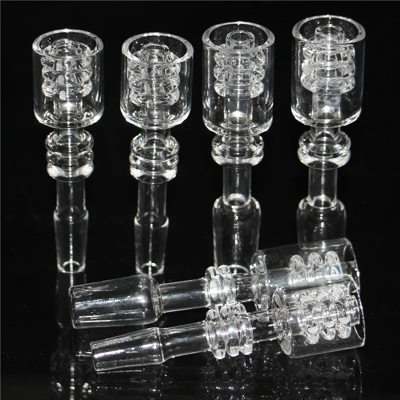 Rökningstillbehör Diamond Knot Quartz Domeless Nail Tips med 10/14 manlig gemensam kvarts banger naglar set röker bong dab rigg silikon nektar