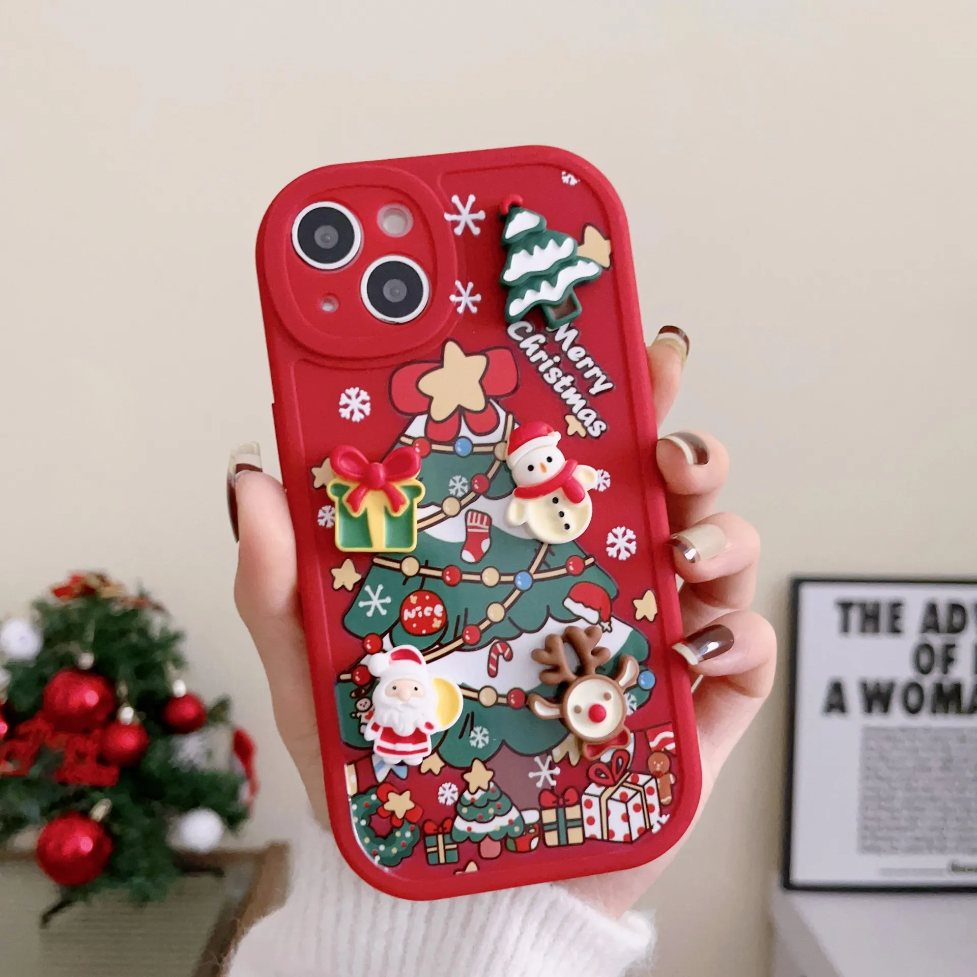 Christmas 3D Santa Claus phone case  drop resistant silicone soft case