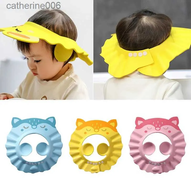 Dusch Caps Cute Cartoon Justerable Baby Shampo Cap Waterproof Ear Protection Hairt