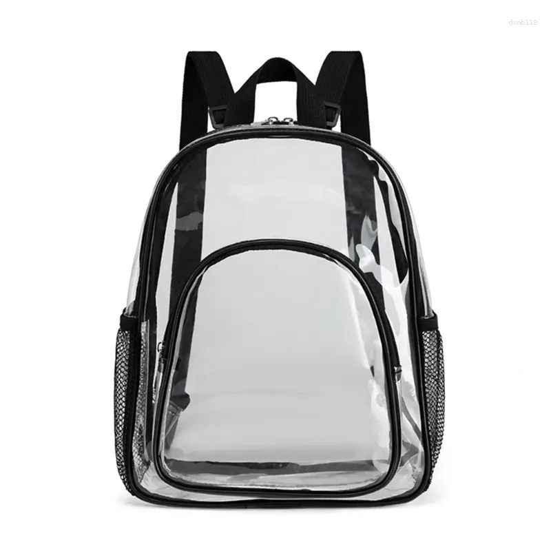 Sacs d'école polyvalents en PVC transparent, sac à dos de grande capacité, sangles réglables, adaptés à diverses Occasions et tenues