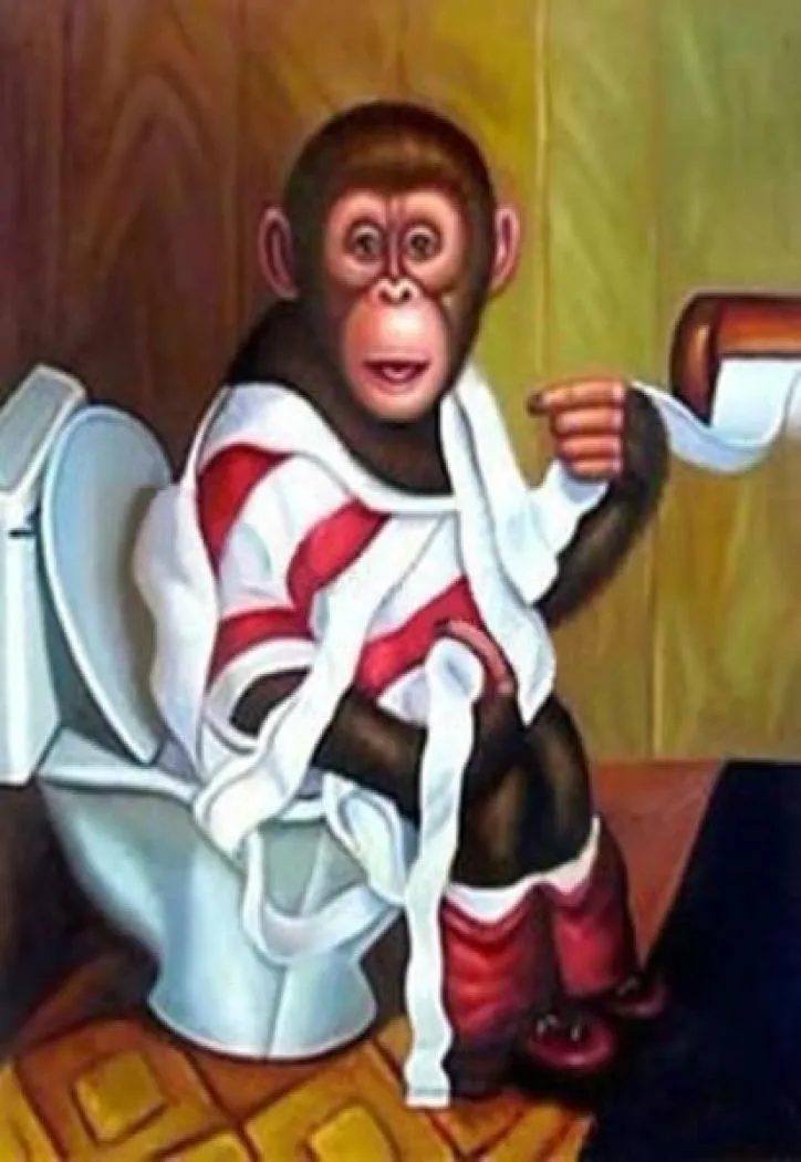 Çerçeveli komik maymunlar el boyalı yeni modern Asya sanat yağlı boya yüksek kaliteli tuval çok boyutlarında moore20126217038