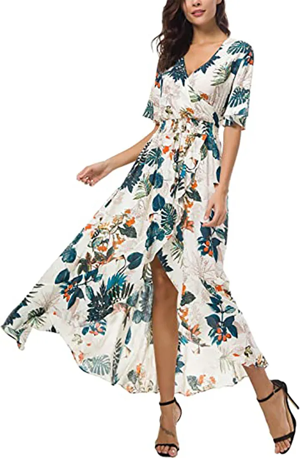 Elegant Women's Floral Maxi Dress - Short Sleeve V-Neck High Low Flowy Party Dress, Summer Casual Long Gown from Dhgate Plus size Dresses - price 34.38 Elegant Women's Floral Maxi Dress - Short Sleeve V-Neck High Low Flowy Party Dress, Summer Casual Long Gown from Dhgate Plus size Dresses - price 34.38