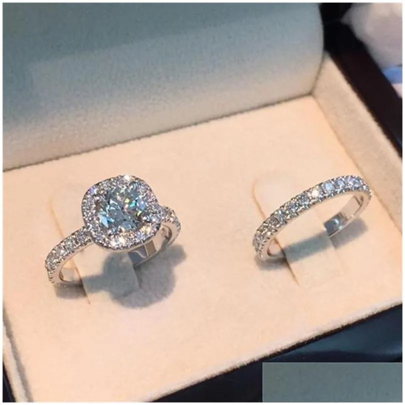 Band Rings Nice Diamond Ring For Men Women Love Couple Valentine S Day Gift Alloy Plated Sier Rhinestone Moissanite Mens Wed Dhgarden Dhgew