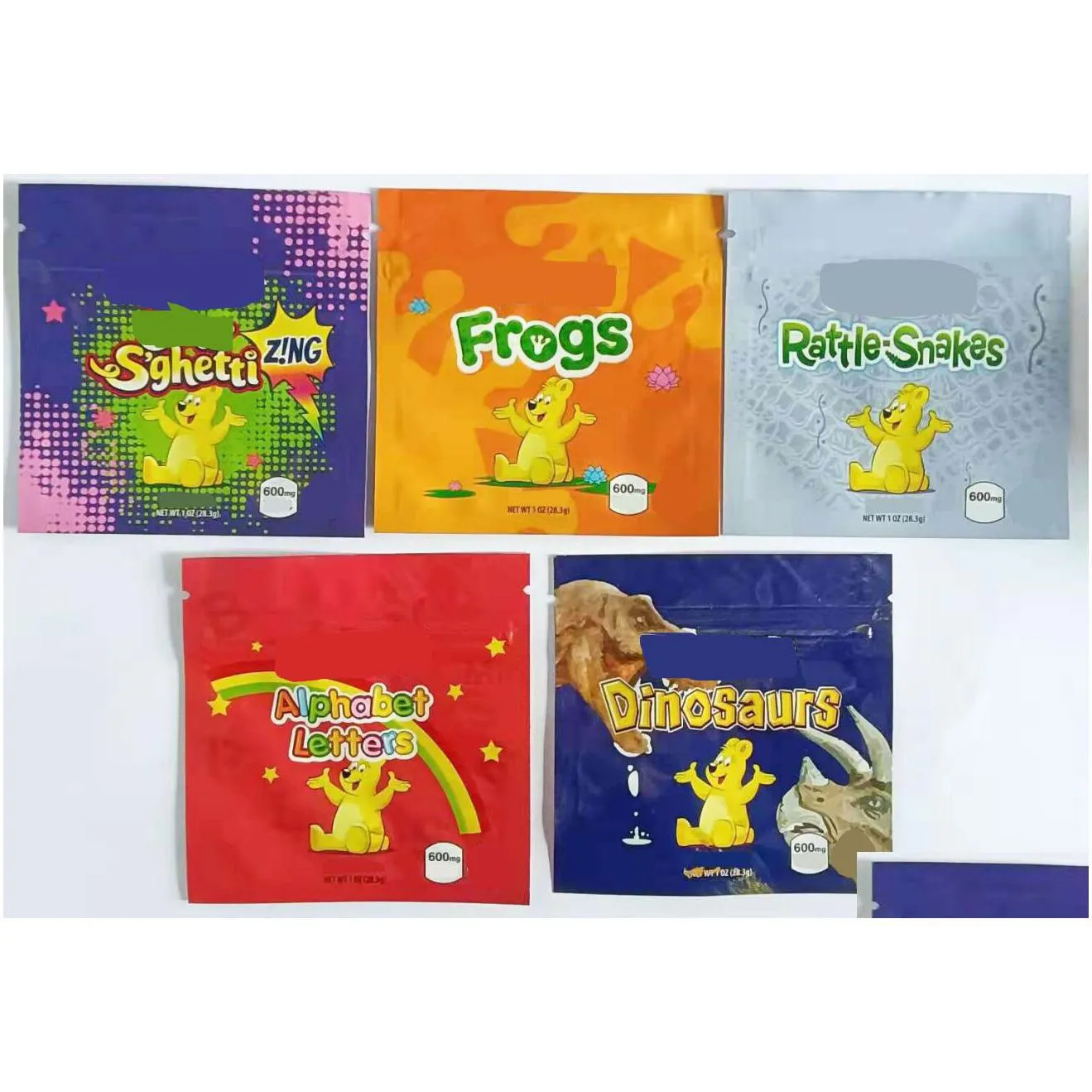 600mg packaging bags resealable edible candy sour gummy Zerbert Special Die Cut Shaped Bags Zipper Flower mylar Packs