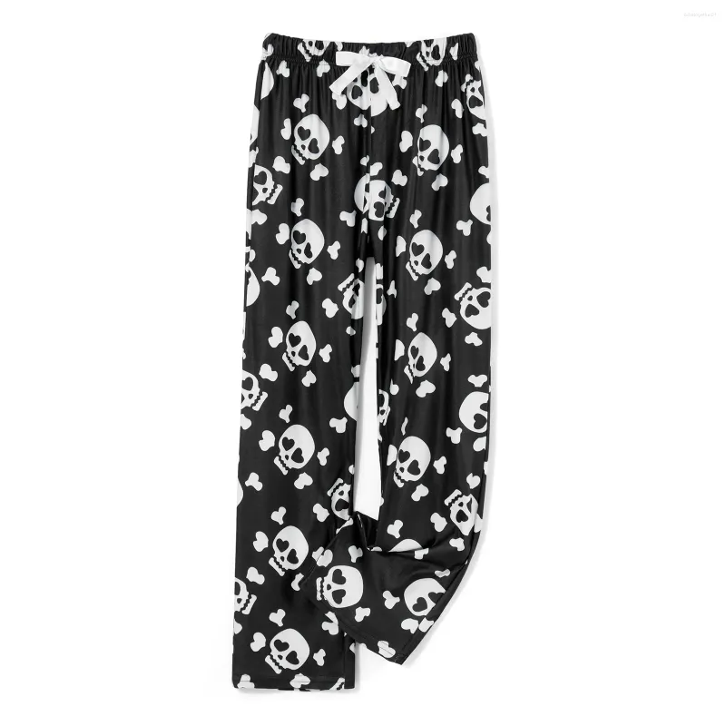 Skull Print Fuzzy Pajama Printed Pants For Women Elastic Waist, Long  Length, Thickened For Halloween And Lounge Wear From Bdaltogether21, $14.88