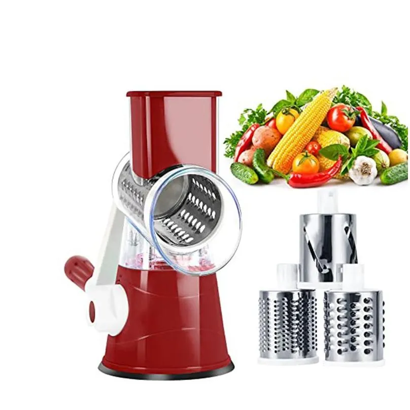 Fruit & Vegetable Tools Fruit Vegetable Tools Manual Rotary Cheese Grader For Cutter Potato Slicer Mandolin Mti-Function Chopper Kitch Dhsok