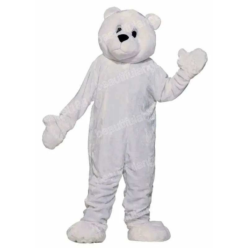 Halloween söt isbjörn maskot kostymer högkvalitativ tecknad temaparaktär karneval unisex vuxna storlek dräkt julfestdräkt för män kvinnor