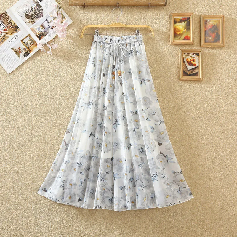 スカート S shirring flower skirt long S shirring flower skirt long