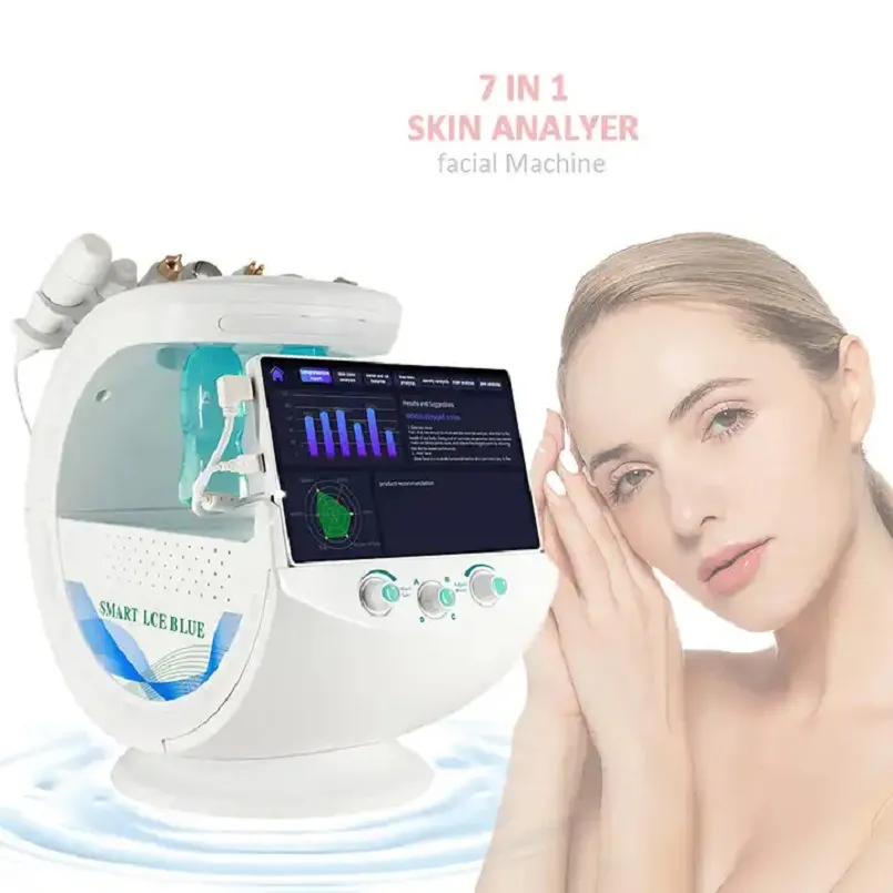 Professional Multi Function 7 in 1 Hydra Skin Smart Hydro Ice Blue With Skin Analysis Wisdom Machine
