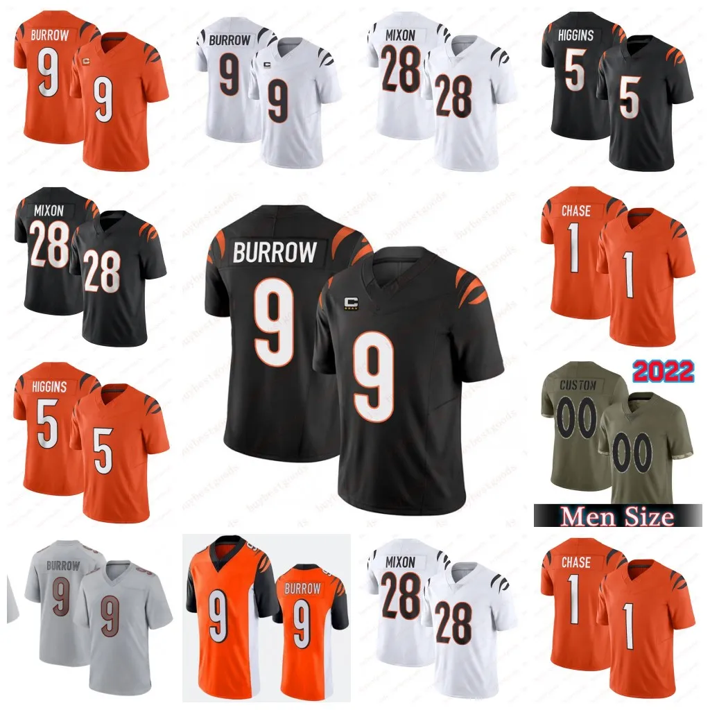 Camiseta de fútbol Joe Burrow Ja'Marr Chase Joe Mixon Tee Higgins Tyler Boyd Trey Hendrickson Andrei Iosivas Myles Murphy Cam Taylor-Britt Logan Wilson Evan McPherson