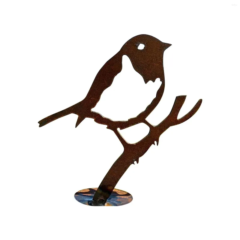 Trädgårdsdekorationer 1st Metal Birds Form Art Silhouette Decoration Exquisite Iron Stake Tree Ornament för hemmans innergård