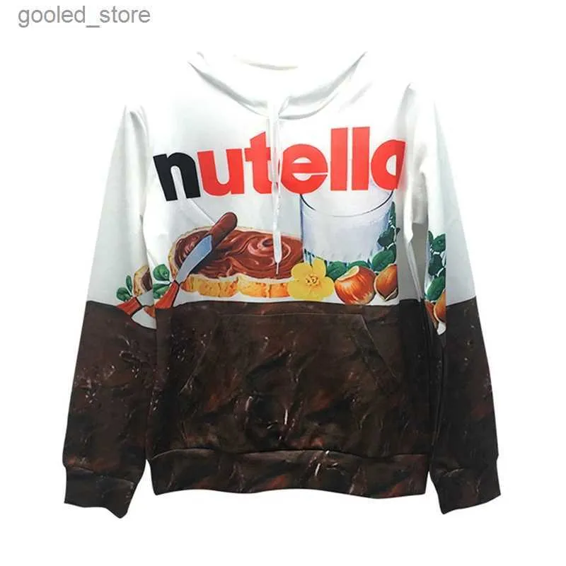 Heren Hoodies Sweatshirts Nieuwe Mode Nutella Voedsel 3D Bedrukte Hoodie Hip Hop Casual Stijl Tops Streetwear Oversized Truien Sweatshirts met capuchon Q231110