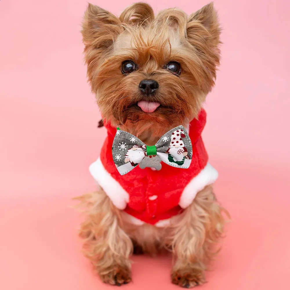 Ropa para perros 50/100PS Pajaritas de perro hechas a mano para Navidad Arqueamiento de perros Arcos Samll Perro Gato Pajaritas Corbatas Accesorios para perros Suministros de Navidad 231109