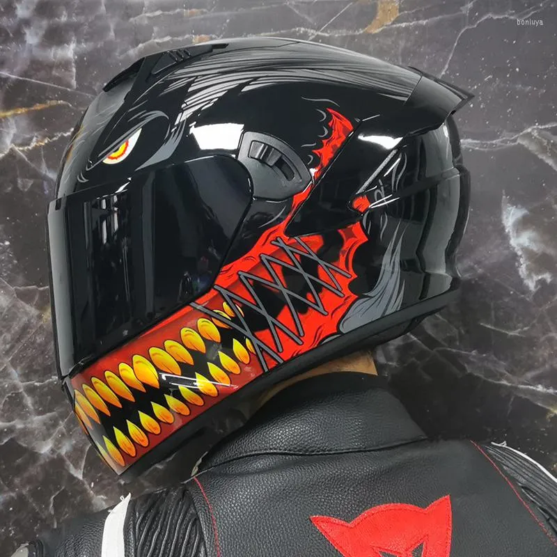 خوذات الدراجات النارية Full Face Helment Dual Shield Racing Moto Dot