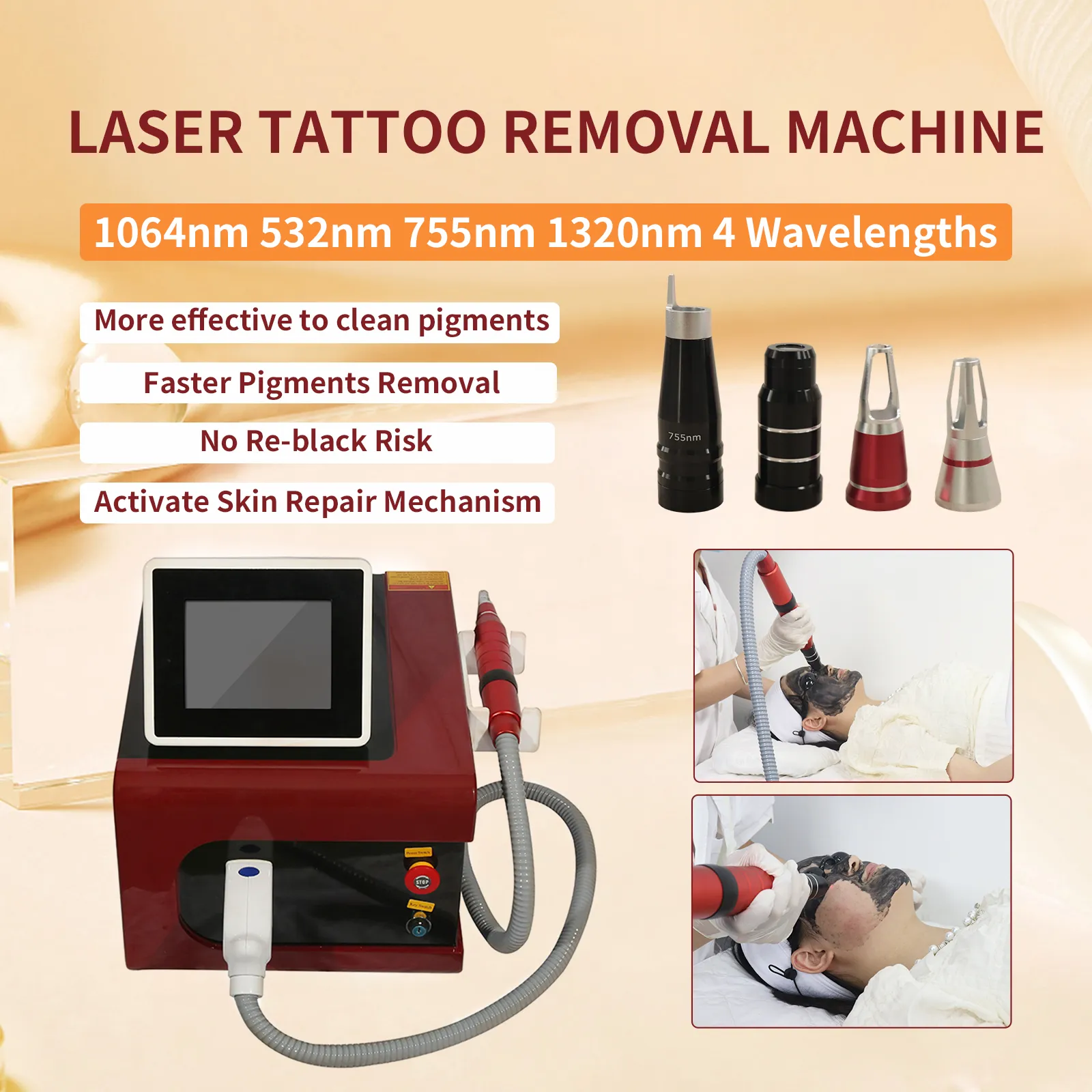 Whole Sale Fashion Design Painless Tattoo Eyebrows Washing Picosecond Laser Machine Freckle Speckle Spot Elimination Skin Pore Cleaning Oil Control Salon