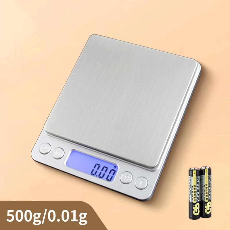 Mini escala eletrônica de escala digital de cozinha escala de jóias Balance Balance Gram LCD Scale com caixa de varejo 500g/0,01g 3kg/0,1g