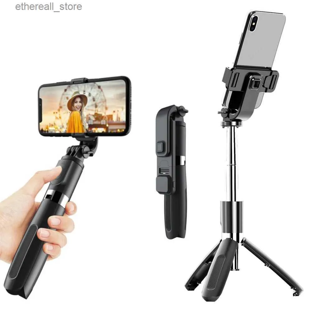 Selfie Monopods 100mm Extended Bluetooth Selfie Stick Tripod With Remote Shutter Foldable Phone holder Monopod For Android IOS TikTok Q231110