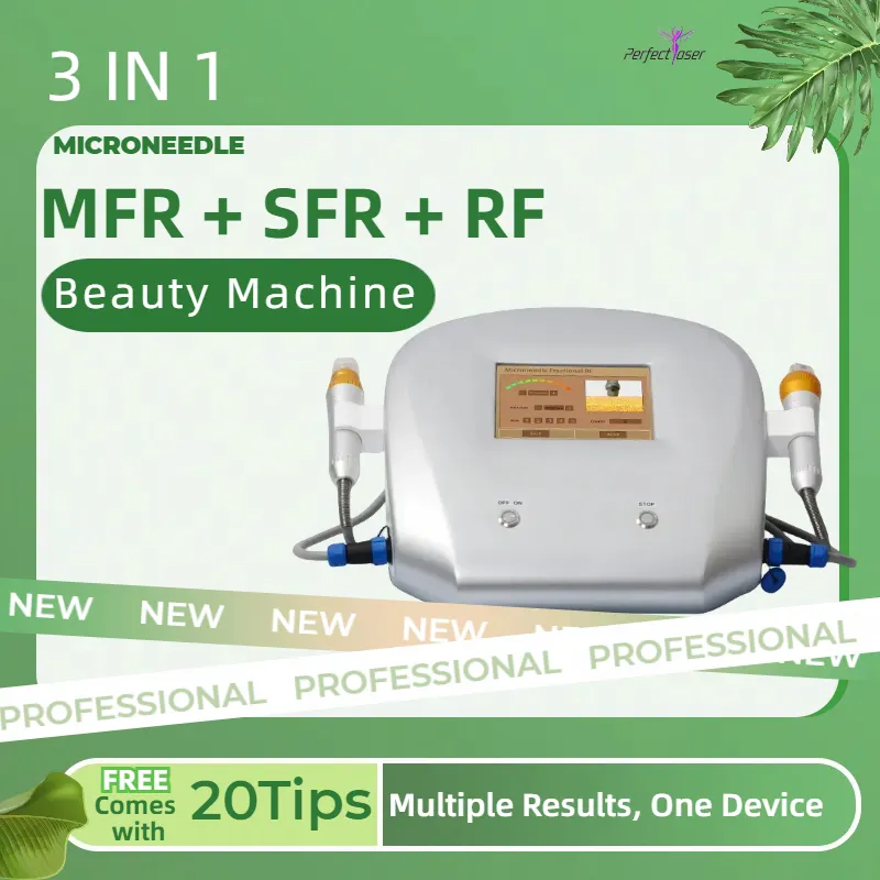プロのRFマイクロニードリングマシンにきびの瘢痕ストレッチマーク除去マイクロニードリングデバイスSFR MFR 2ヘッドフェイスリフティング肌の若返り