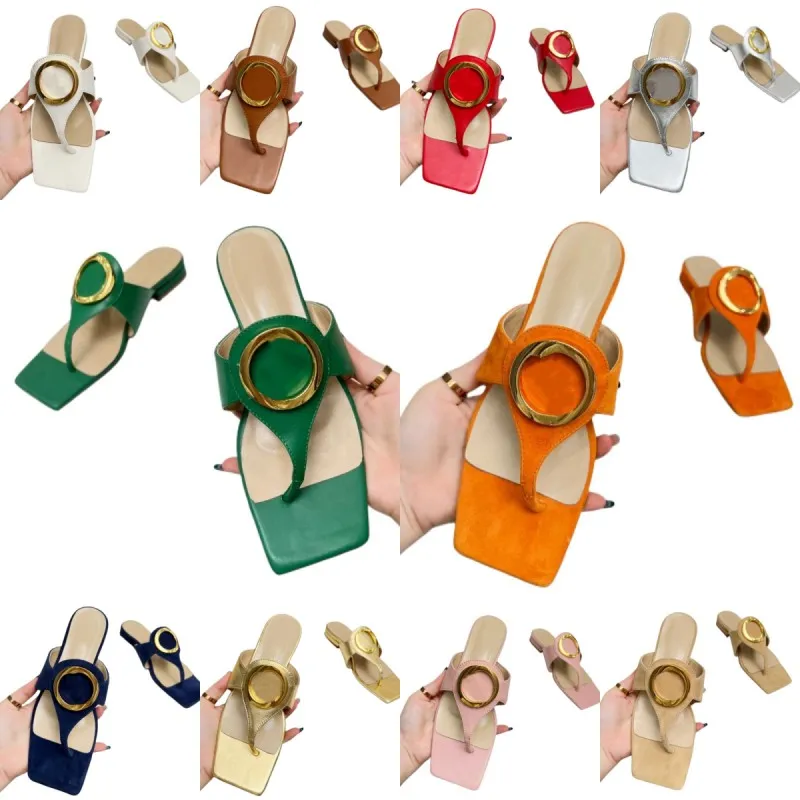 Nieuwe mode dames slippers luxe ontwerper lage hakken sandalen lederen rubber hoge hakken buiten niet-slip strandschoenen formele diner schoenen snoep jelly flip-flops