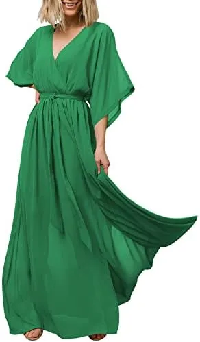 Vestito Maxi Donna Lovedrobe - Scollo A V Con Stampa Floreale Astratta - Foto 8