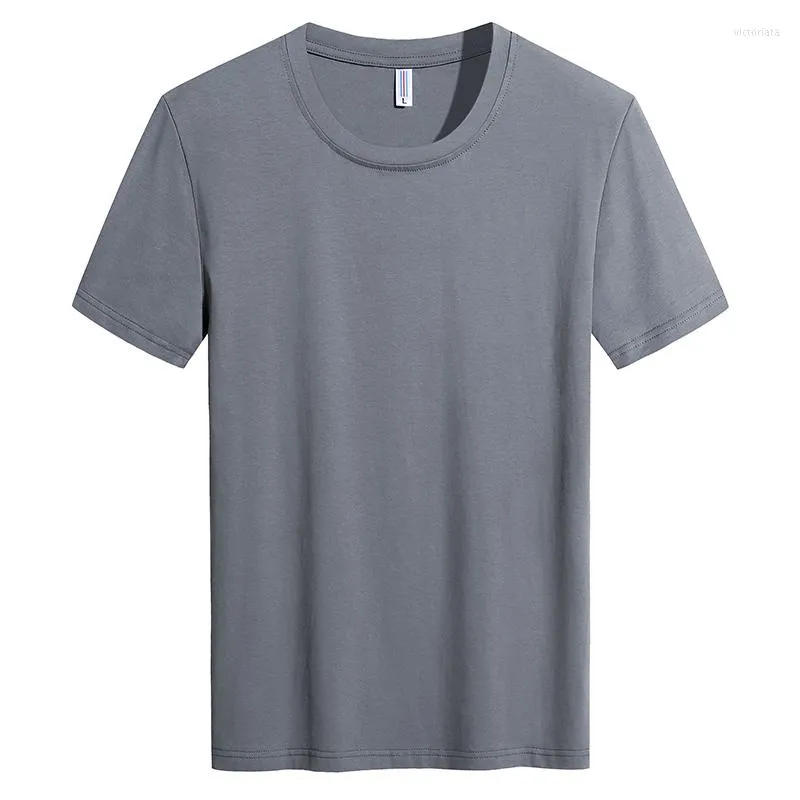 メンズTシャツ2023ラージサイズミディアムM-7xl 8xl夏の純粋な色カジュアルコットン高品質ファッションTシャツ半袖
